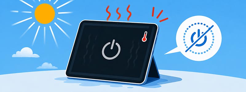 業務効率化のために導入したが、炎天下で熱暴走するタブレット端末
