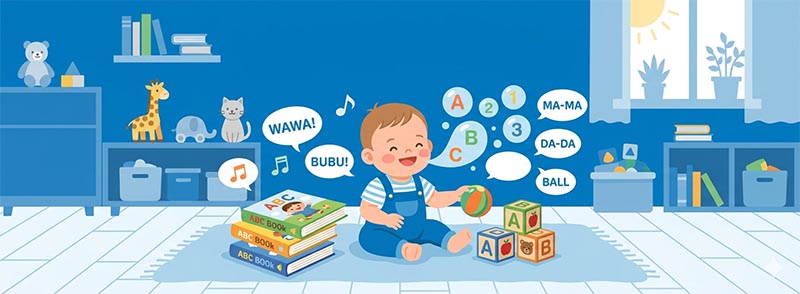 赤ちゃんが言語を習得している様子