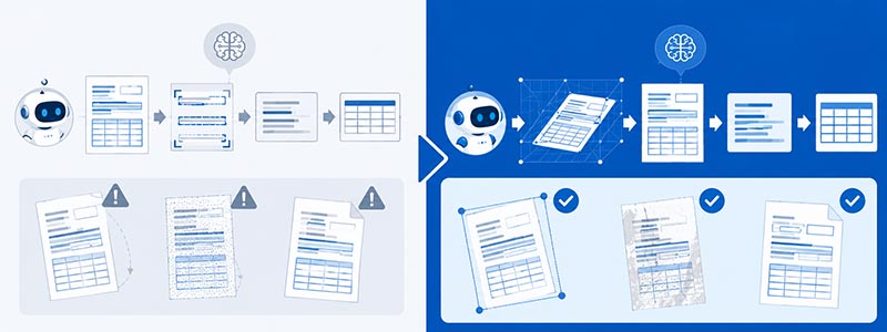他社AI-OCRとGrowdea-OCRの「空間やレイアウトの扱い方」を比較