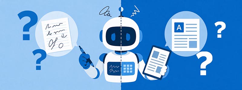 手書き文字OCRと活字文字OCRを両立しようとすると、中途半端になる
