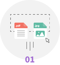 アプリにファイルをドラッグしている様子