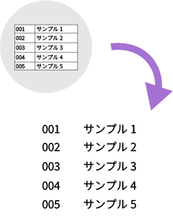 罫線除去を施している様子