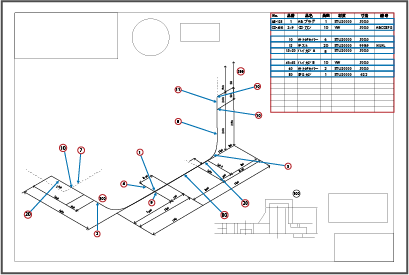 自動解析された図面のイラスト