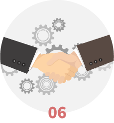 握手をしているイラスト