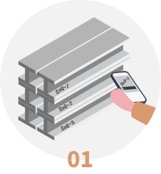 検品対象を撮影しているイラスト